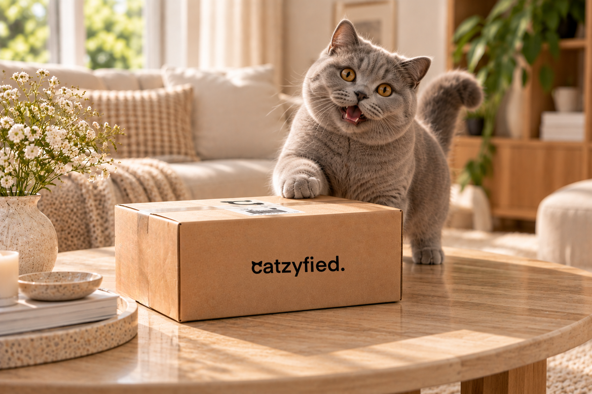 Katze mit Catzyfied Filter-Abo Paket