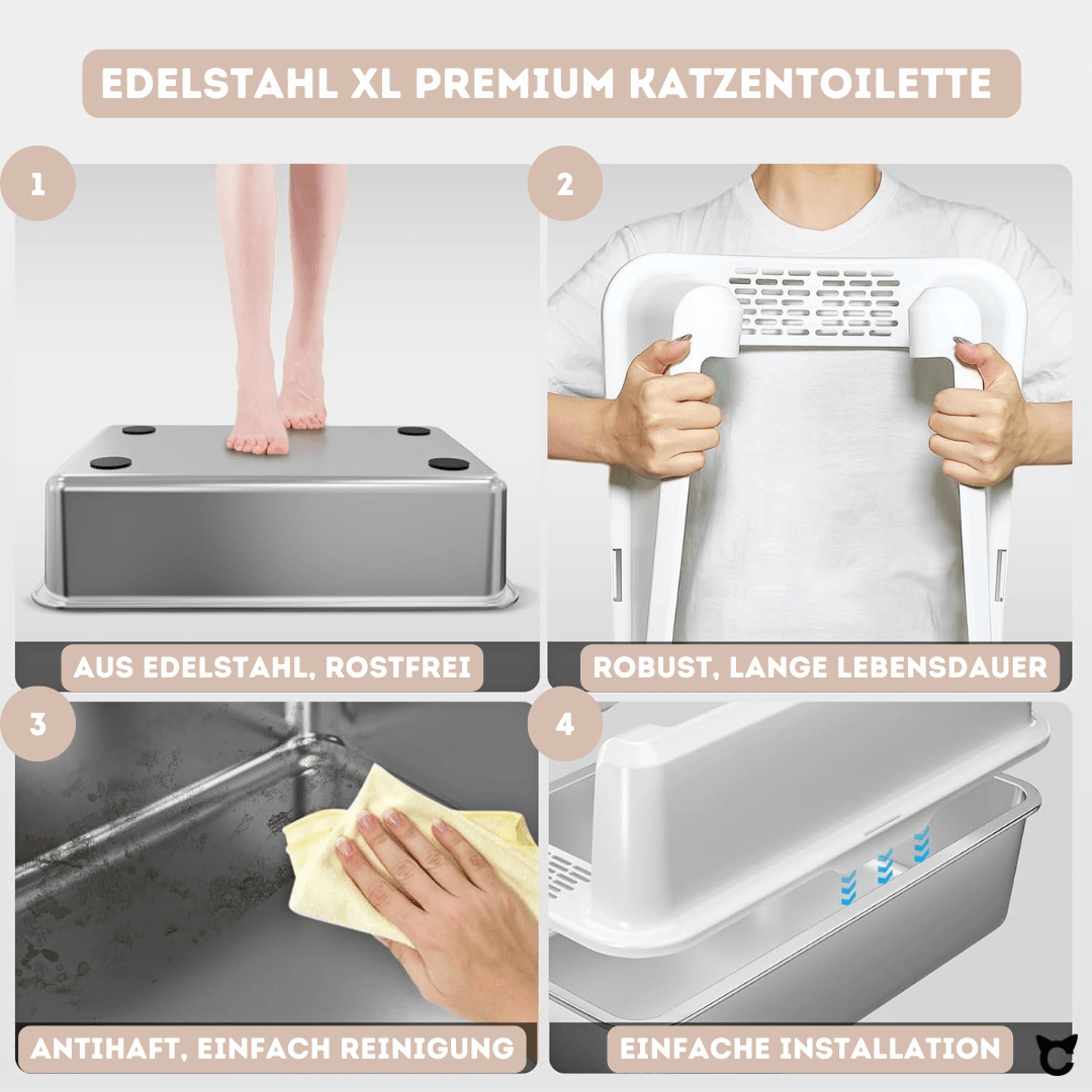 catzyfied xxl edelstahl katzentoilette